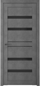 Межкомнатная дверь Дрезден, 700*2000, Бетон темный, Albero, (стекло черное)