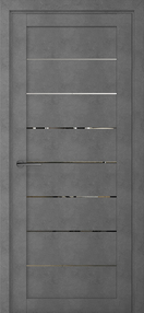 Межкомнатная дверь Сеул, 600*2000, Бетон темный, Albero, (Зеркало)