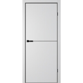 Межкомнатная дверь TR05, 900*2000, Сильвер, FLYDOORS (глухая), кромка АЛ черный