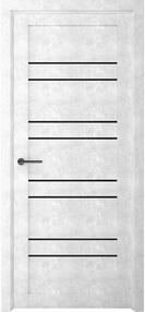 Межкомнатная дверь Дублин, 700*2000, Бетон светлый, Albero, (стекло черное)