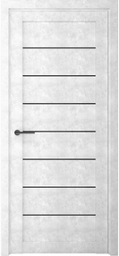 Межкомнатная дверь Сеул, 700*2000, Бетон светлый, Albero, (стекло черное)