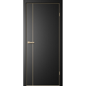 Межкомнатная дверь TR04, 600*2000, Титан, FLYDOORS (глухая), кромка АЛ шампань