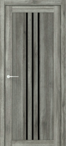 Межкомнатная дверь Франкфурт, 700*2000, Ясень пепельный, Albero, (стекло черное)