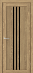 Межкомнатная дверь Франкфурт, 900*2000, Дуб натуральный, Albero, (стекло черное)