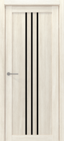 Межкомнатная дверь Франкфурт, 600*2000, Кипарис белый, Albero, (стекло черное)