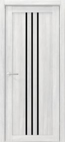 Межкомнатная дверь Франкфурт, 700*2000, Кедр снежный, Albero, (стекло черное)