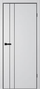 Межкомнатная дверь TR02, 600*2000, Сильвер, FLYDOORS (глухая), кромка АЛ черный