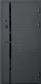 Стальная дверь, Модель 10, серый графит-белый, 860*2050 (Пр), в комплекте с замком