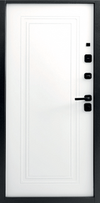 Стальная дверь, Модель 10, серый графит-белый, 860*2050 (Пр), в комплекте с замком