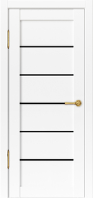 Межкомнатная дверь Рио, 900*2000, Белый, ДВЕРНЫЕ РЕШЕНИЯ, (стекло черное)