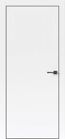 Межкомнатная дверь Прима, 900*2000, Белый, ДВЕРНЫЕ РЕШЕНИЯ (глухая), чёрная ABS кромка