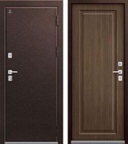 Стальная дверь, Т-4 NEW, шоколад муар-миндаль, 860*2050 (Пр), в комплекте с замком, Центурион