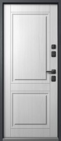 Стальная дверь, Эталон Термо-2, графит муар-белый снег, 960*2050 (Л), терморазрыв, в комплекте с замком, Эталон