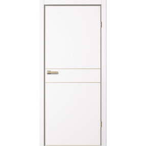 Межкомнатная дверь TR03, 600*2000, Арктик, FLYDOORS (глухая), кромка AL шампань