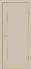 Межкомнатная дверь TECHNO GOLD MV1 с замком, 800*2000, Кварцит, Vell Doris (глухая), замок Morelli M1895 MSG молдинг шампань