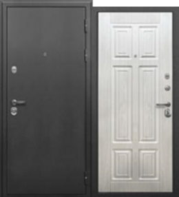 Стальная дверь, СОТКА, серебро-сосна белая, 960*2050 (Пр), в комплекте с замком, Ferroni