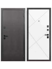 Стальная дверь, 7 см Гарда, серебро-белый матовый, 960*2050 (Пр), в комплекте с замком, Ferroni