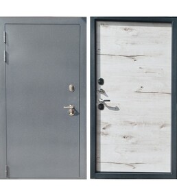 Входная дверь БАРИН-2, букле графит-арктик, 860*2050 (Пр), в комплекте с замком, Ferroni